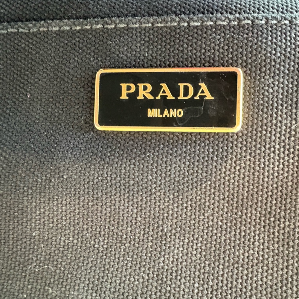 Beautiful Prada ❤️ Crystal Studded Black Denim Canapa Tote Bag - Picture 15 of 16